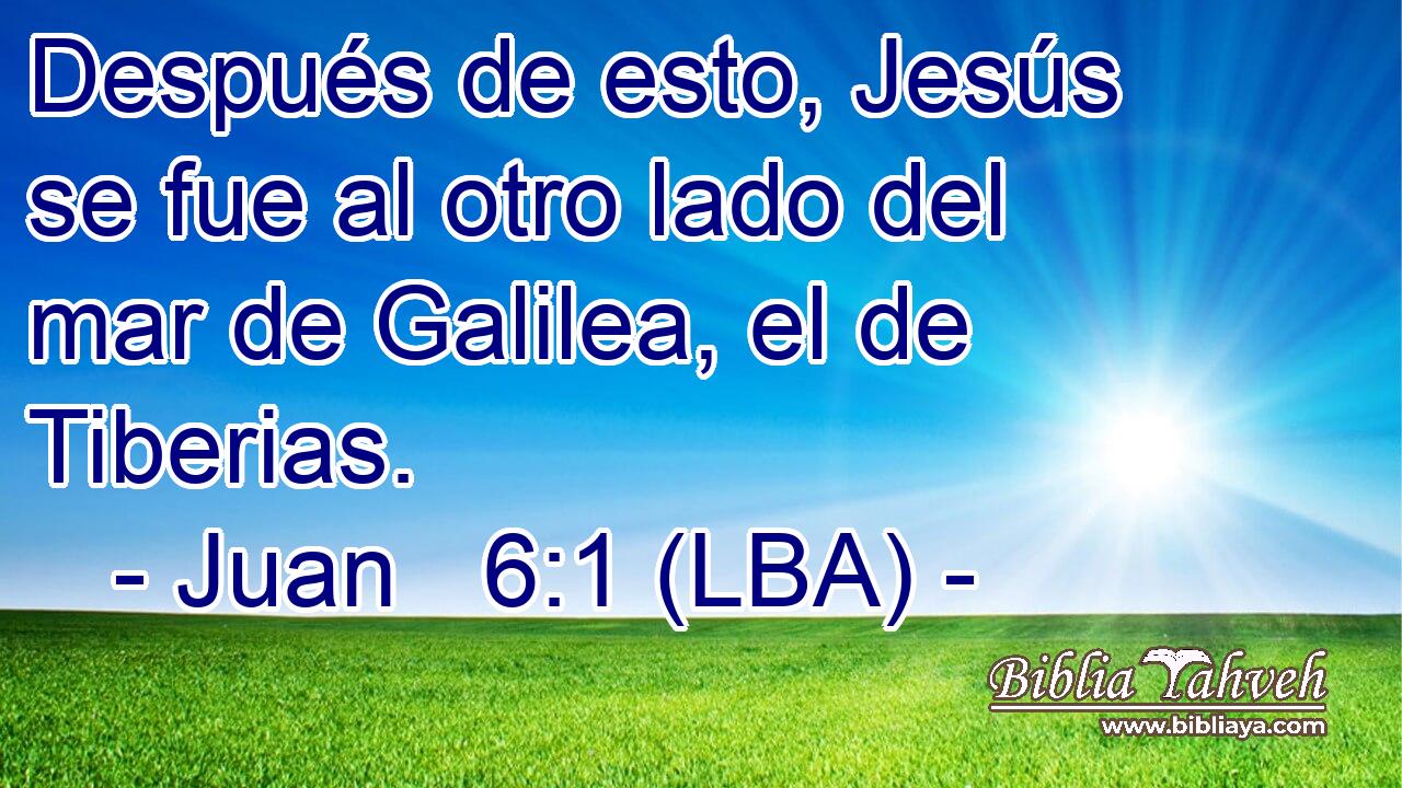 Después de esto, Jesús se fue al otro lado del mar de Galilea, el de Tiberias.
