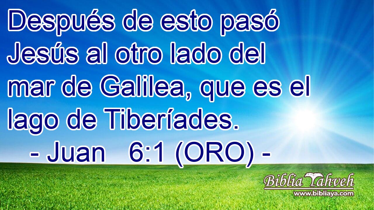  Después de esto pasó Jesús al otro lado del mar de Galilea, que es el lago de Tiberíades. 