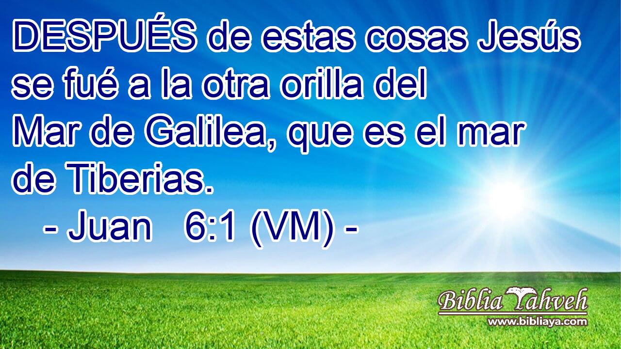  DESPUÉS de estas cosas Jesús se fué a la otra orilla del Mar de Galilea, que es el mar de Tiberias. 