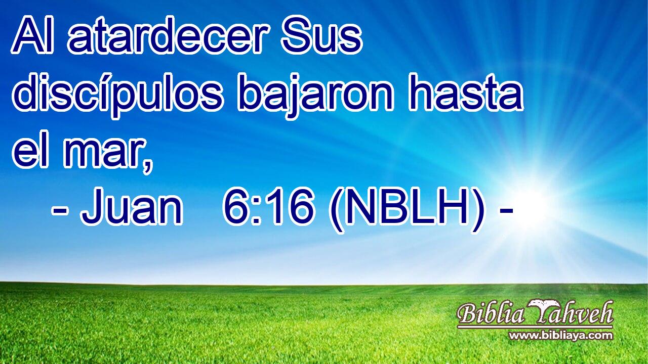  Al atardecer Sus discípulos bajaron hasta el mar, 