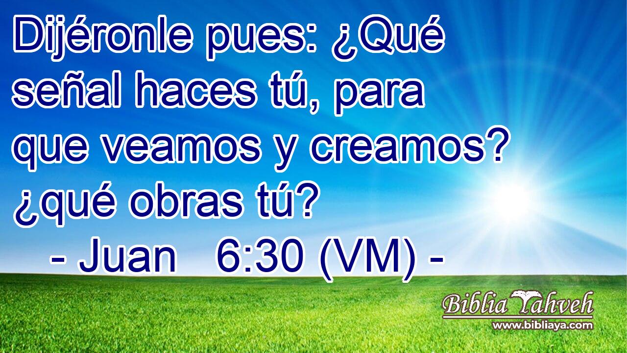  Dijéronle pues: ¿Qué señal haces tú, para que veamos y creamos? ¿qué obras tú? 