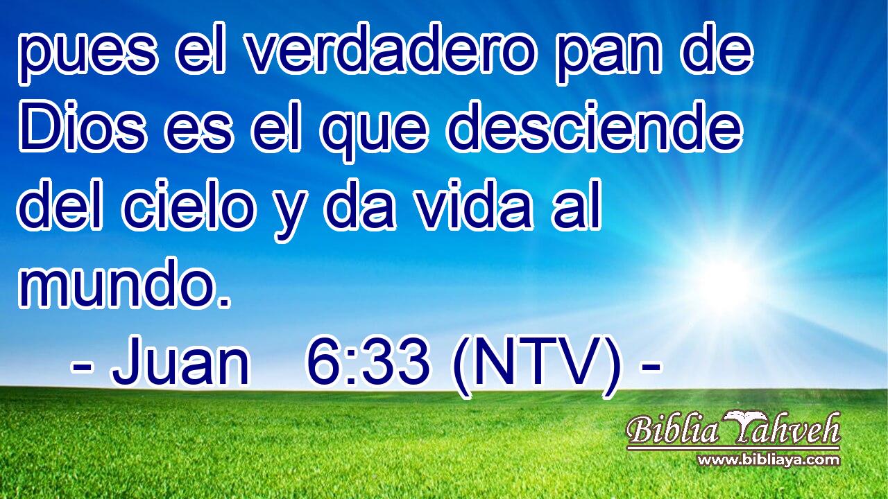 pues el verdadero pan de Dios es el que desciende del cielo y da vida al mundo.