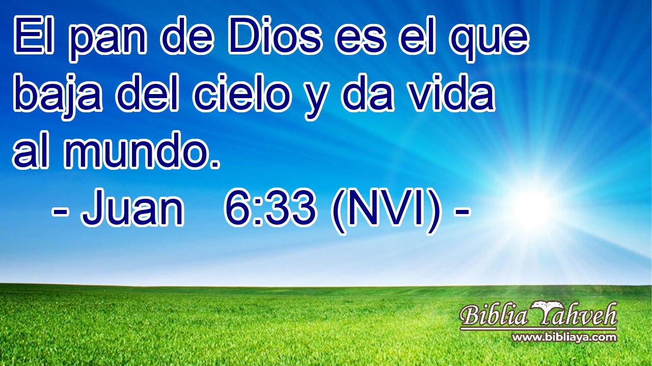  El pan de Dios es el que baja del cielo y da vida al mundo. 