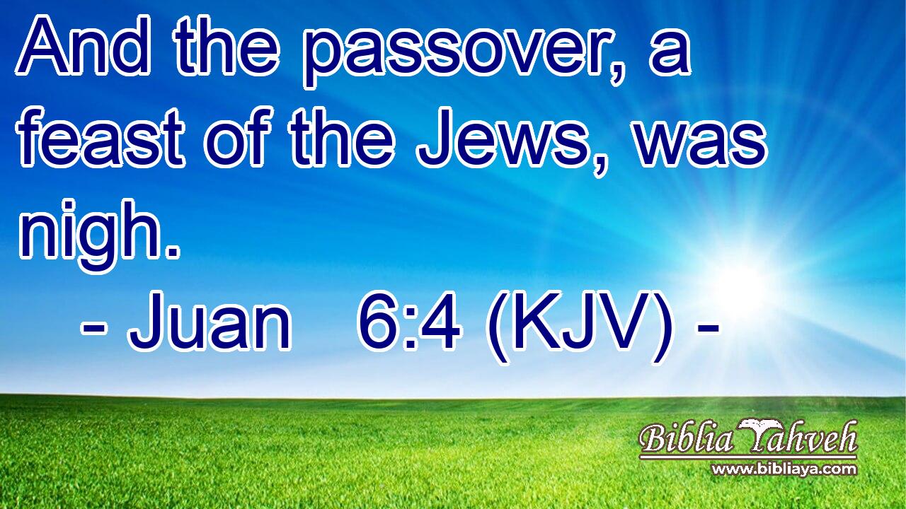 And the passover, a feast of the Jews, was nigh.