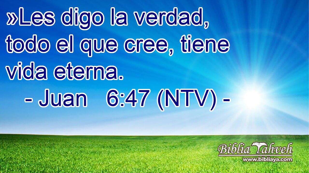»Les digo la verdad, todo el que cree, tiene vida eterna.