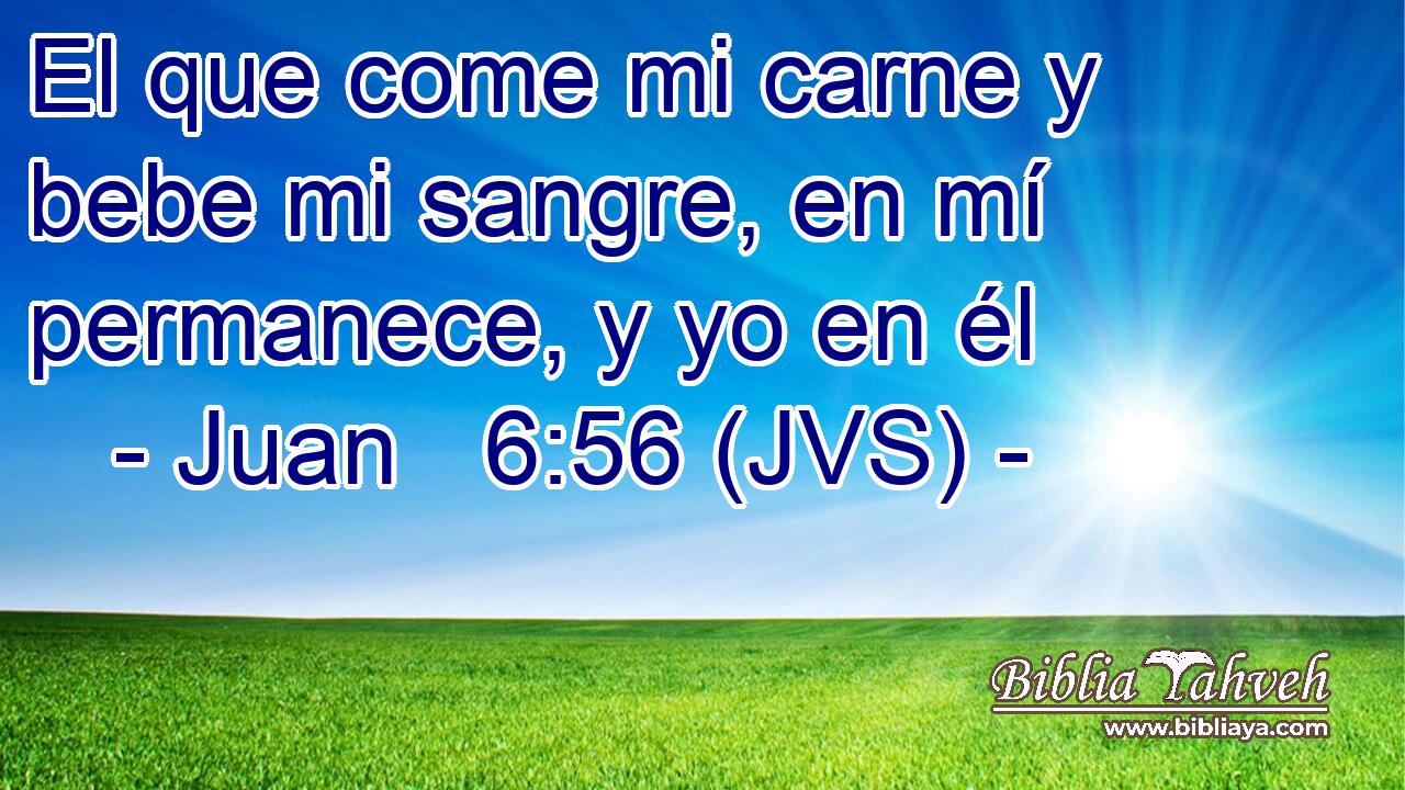 El que come mi carne y bebe mi sangre, en mí permanece, y yo en él