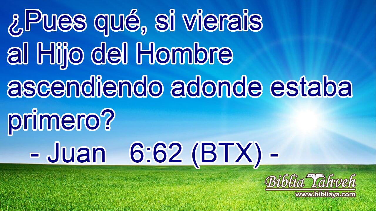 ¿Pues qué, si vierais al Hijo del Hombre ascendiendo adonde estaba primero?