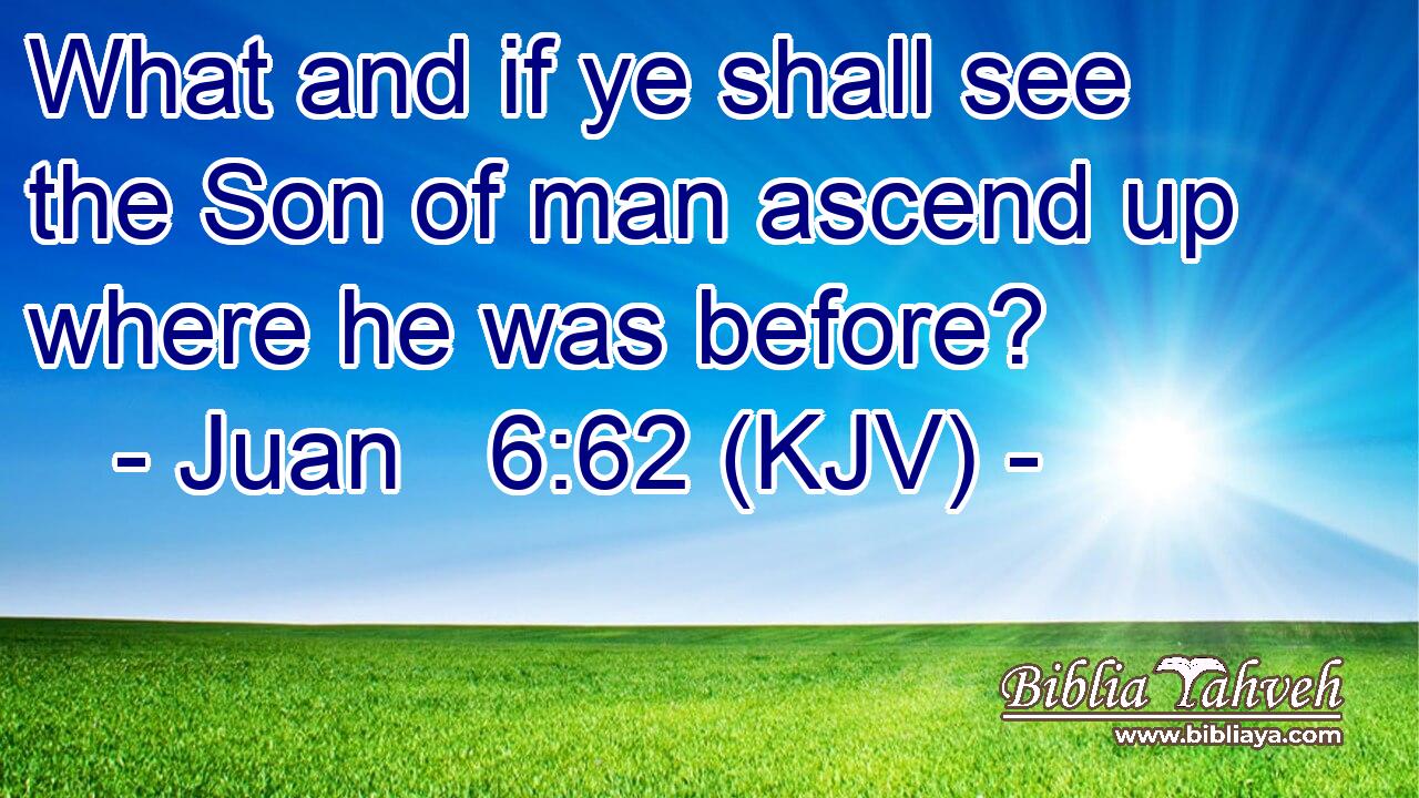 What and if ye shall see the Son of man ascend up where he was before?