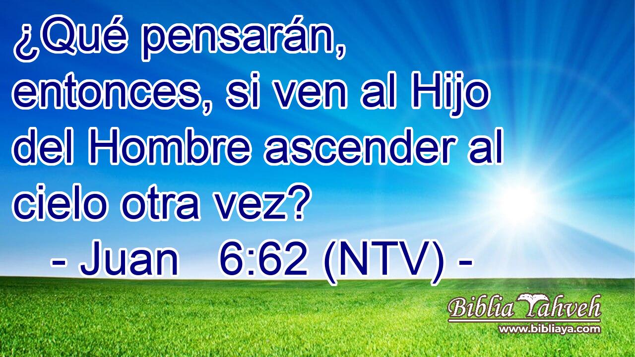 ¿Qué pensarán, entonces, si ven al Hijo del Hombre ascender al cielo otra vez?