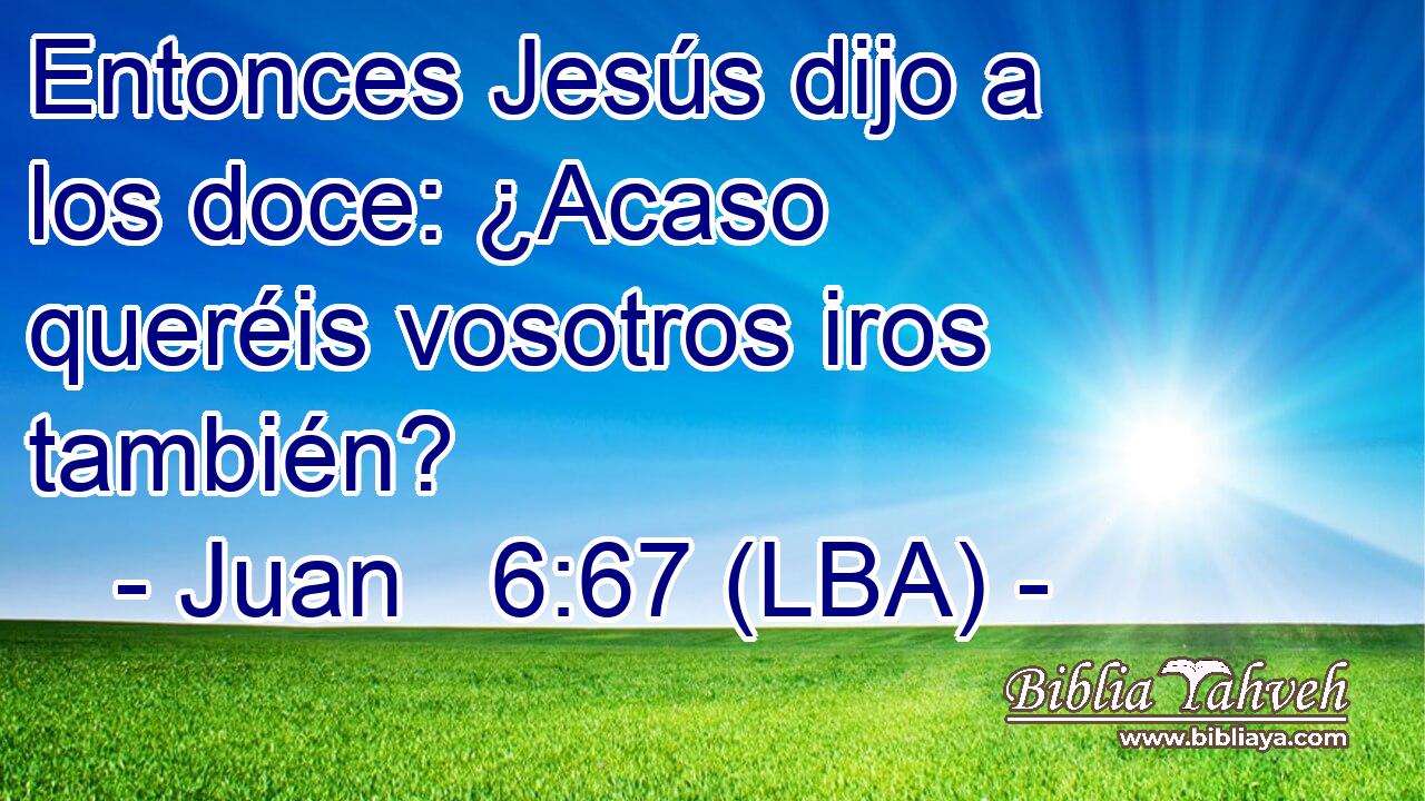 Entonces Jesús dijo a los doce: ¿Acaso queréis vosotros iros también?