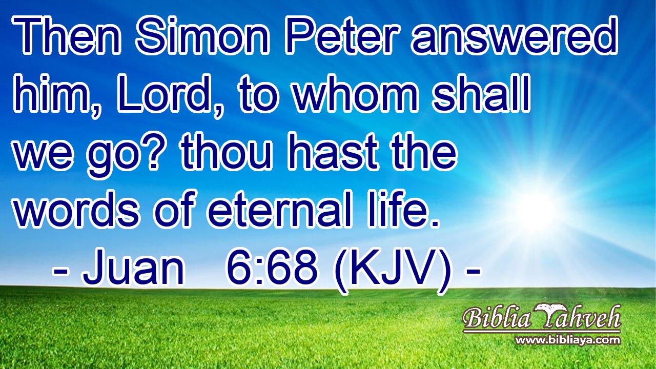 Then Simon Peter answered him, Lord, to whom shall we go? thou hast the words of eternal life.