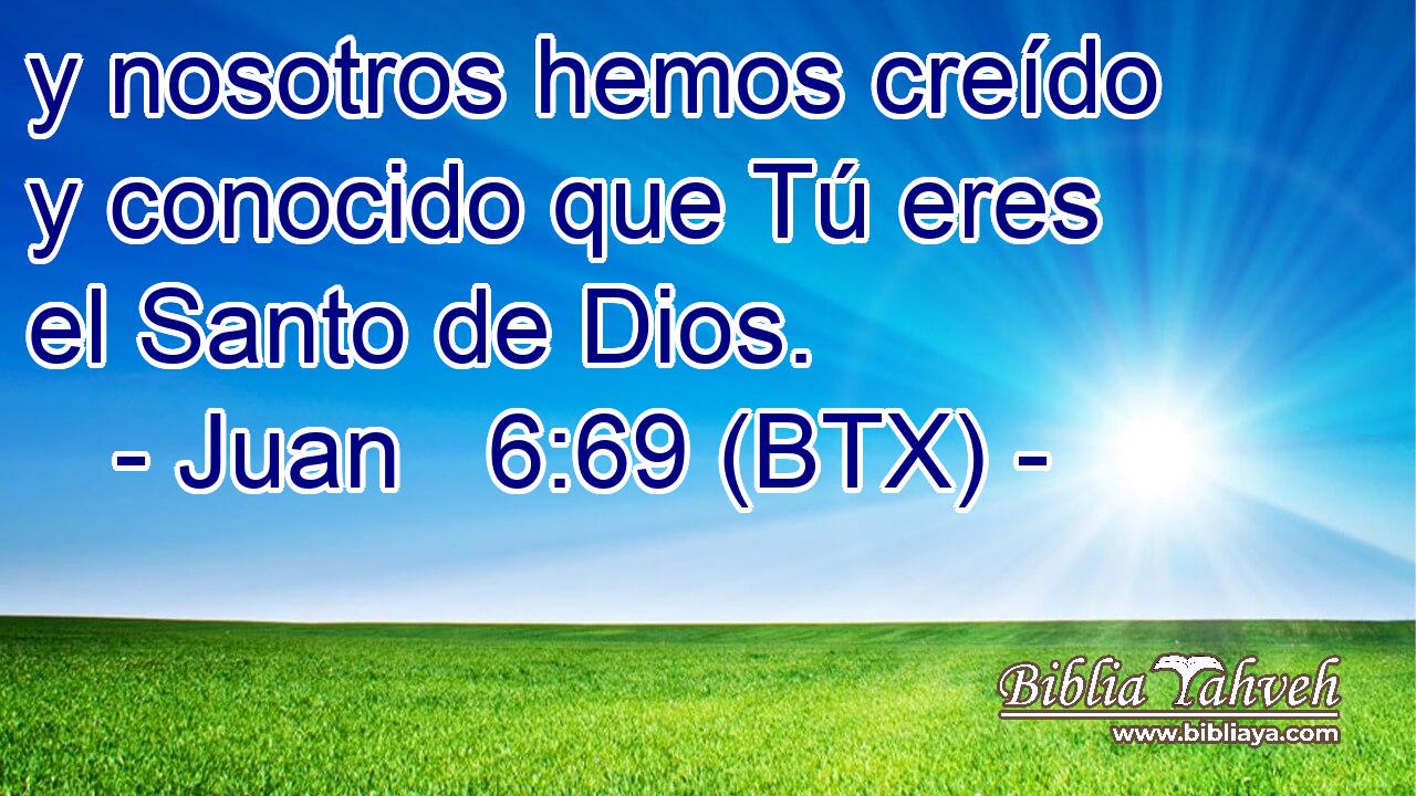 y nosotros hemos creído y conocido que Tú eres el Santo de Dios.