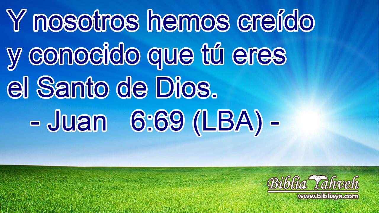 Y nosotros hemos creído y conocido que tú eres el Santo de Dios.