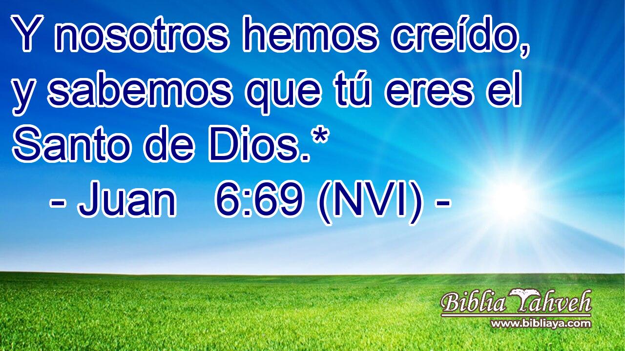  Y nosotros hemos creído, y sabemos que tú eres el Santo de Dios.* 