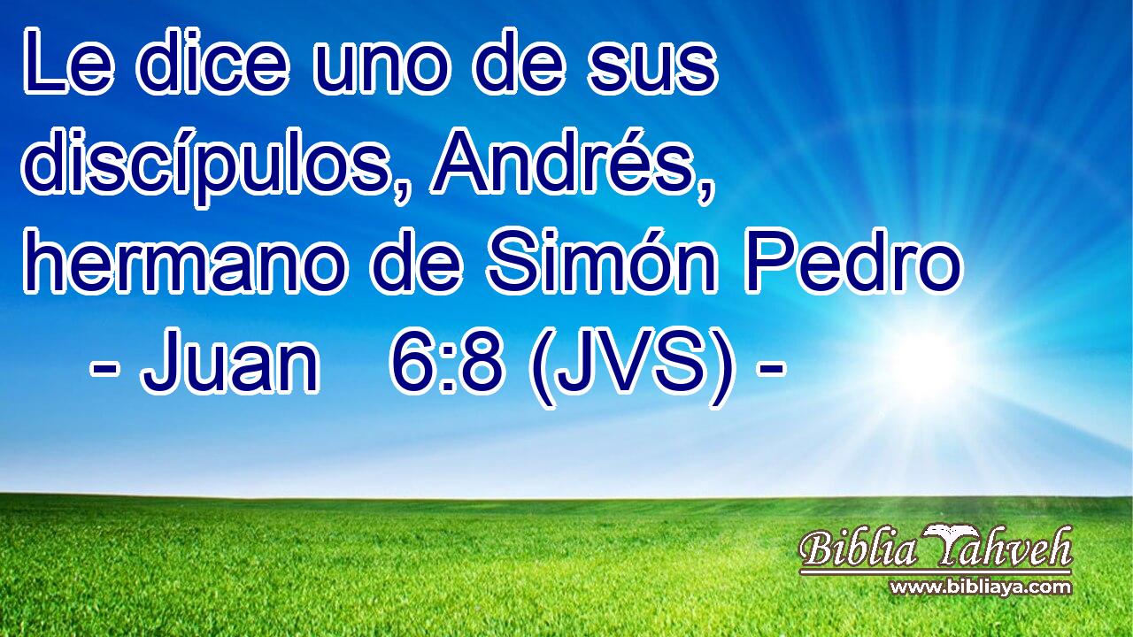 Le dice uno de sus discípulos, Andrés, hermano de Simón Pedro