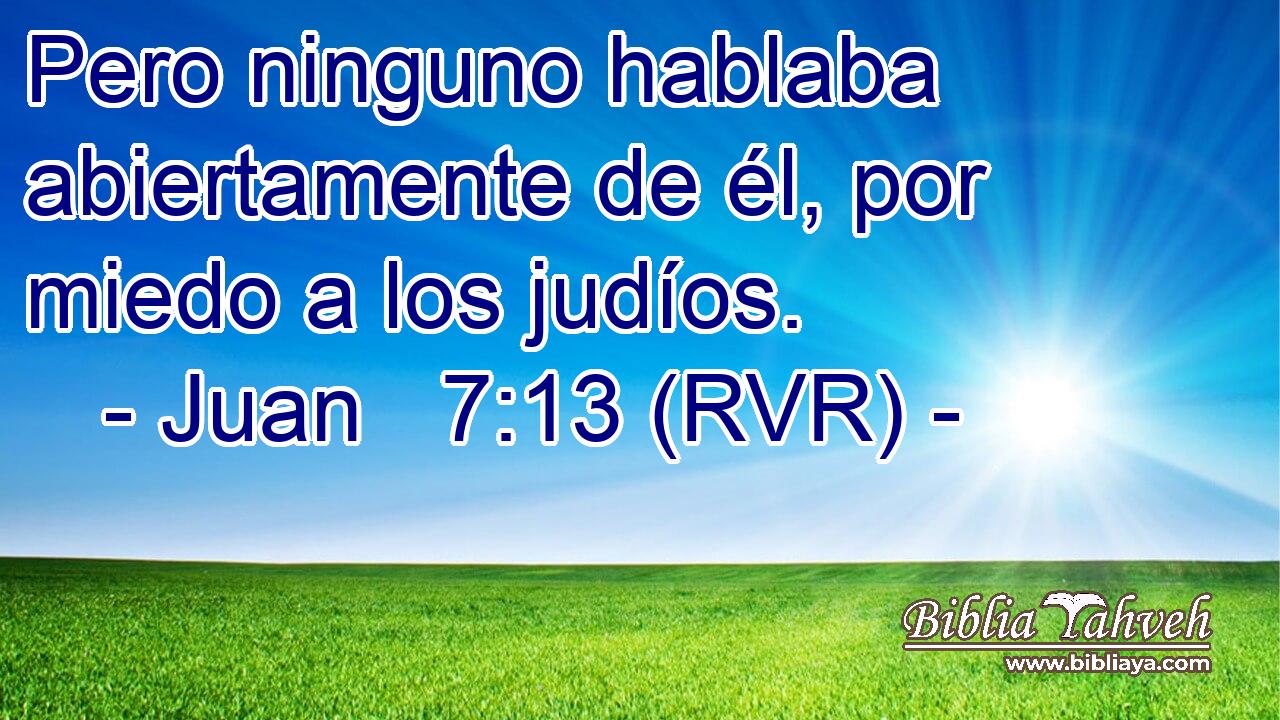 Pero ninguno hablaba abiertamente de él, por miedo a los judíos.