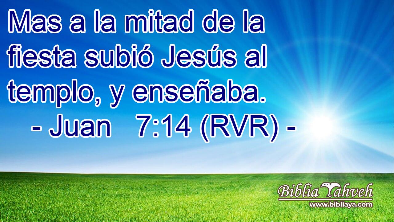 Mas a la mitad de la fiesta subió Jesús al templo, y enseñaba.