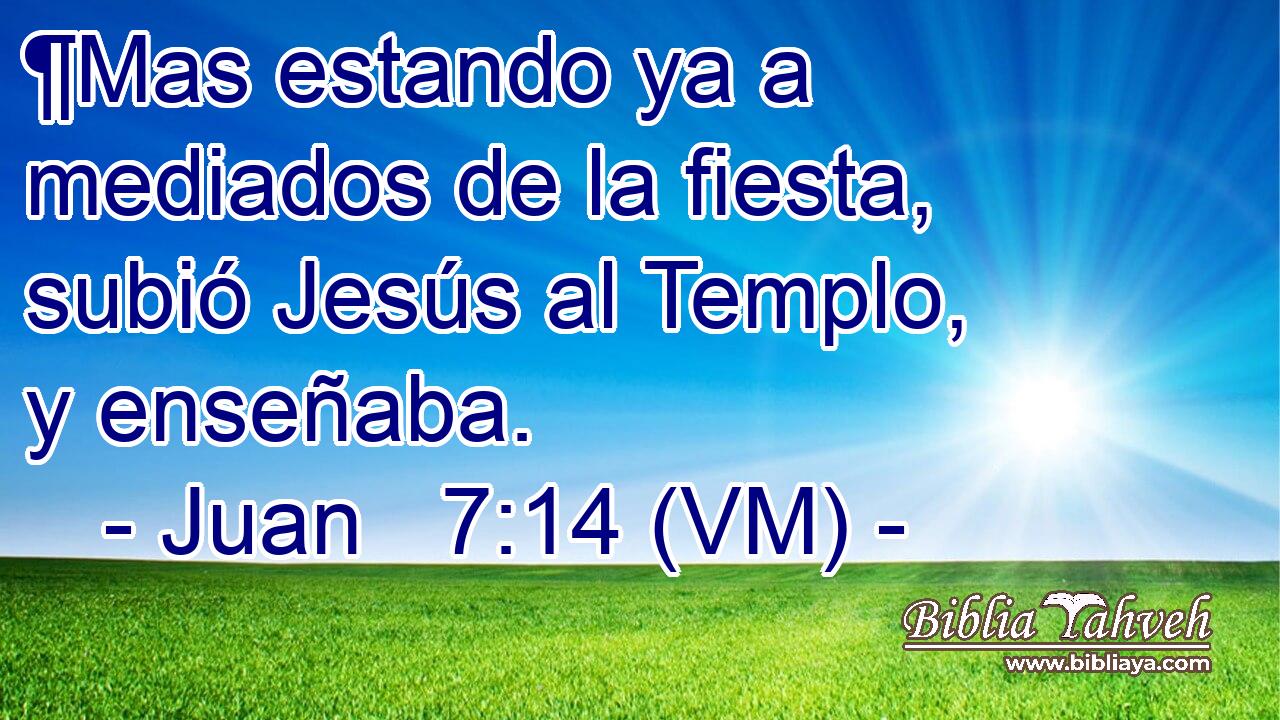  ¶Mas estando ya a mediados de la fiesta, subió Jesús al Templo, y enseñaba. 
