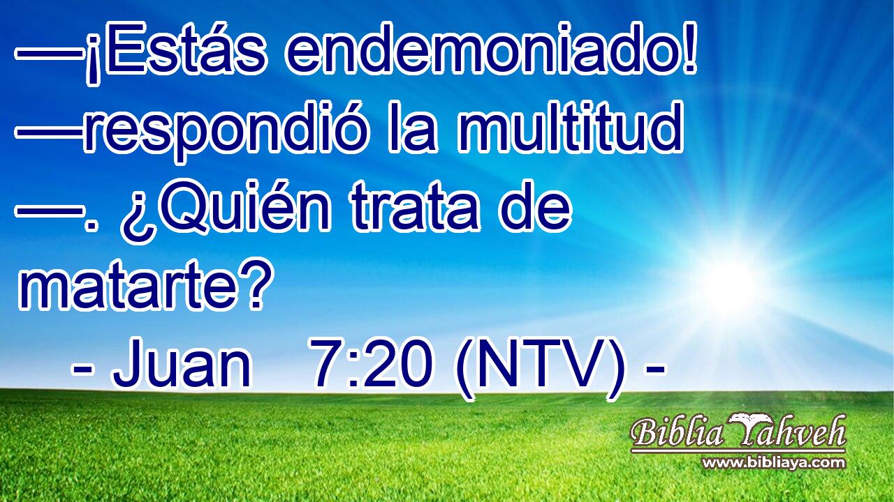 —¡Estás endemoniado! —respondió la multitud —. ¿Quién trata de matarte?