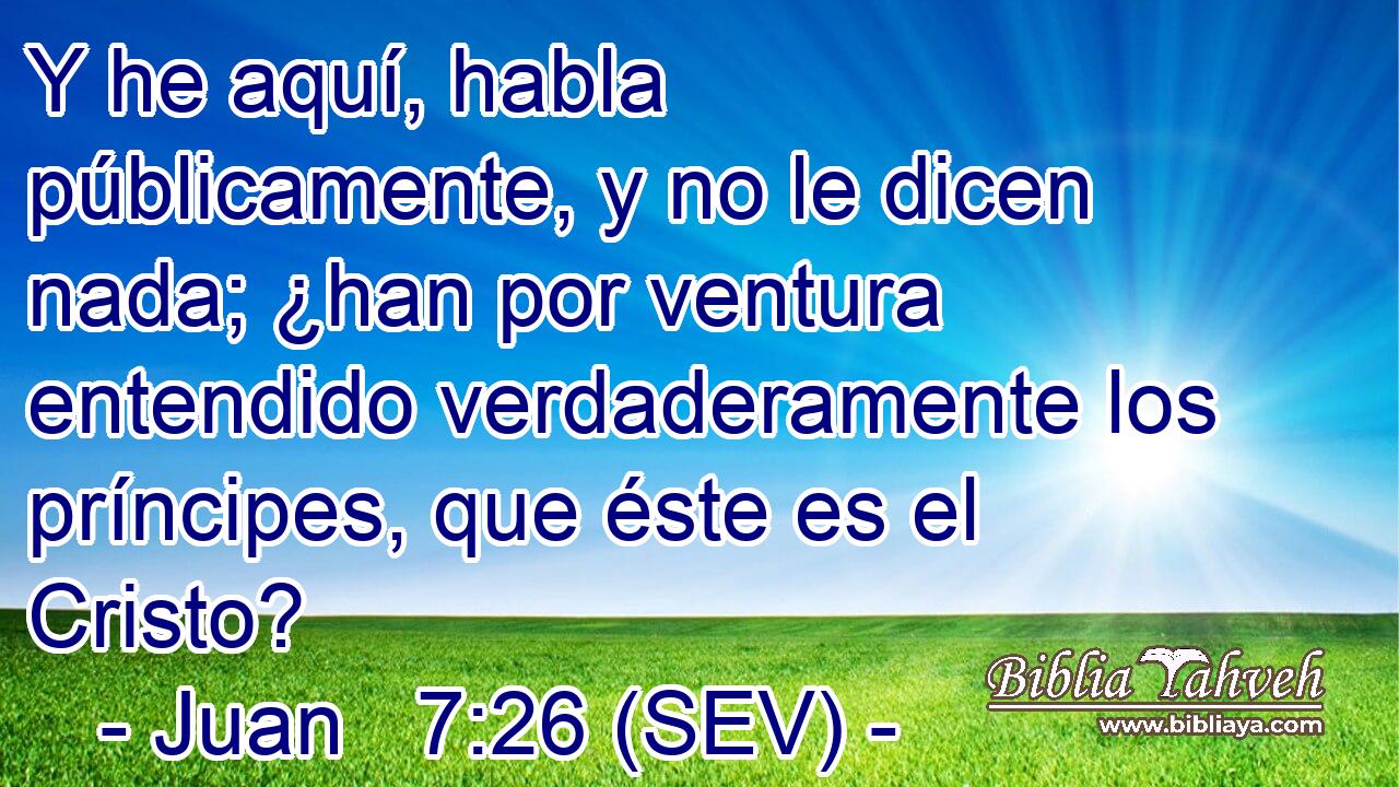 Y he aquí, habla públicamente, y no le dicen nada; ¿han por ventura entendido verdaderamente los príncipes, que éste es el Cristo?