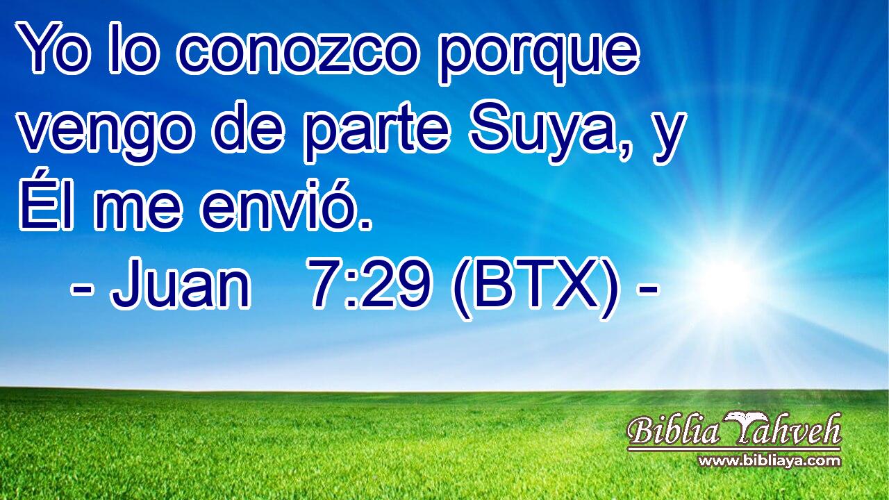 Yo lo conozco porque vengo de parte Suya, y Él me envió.