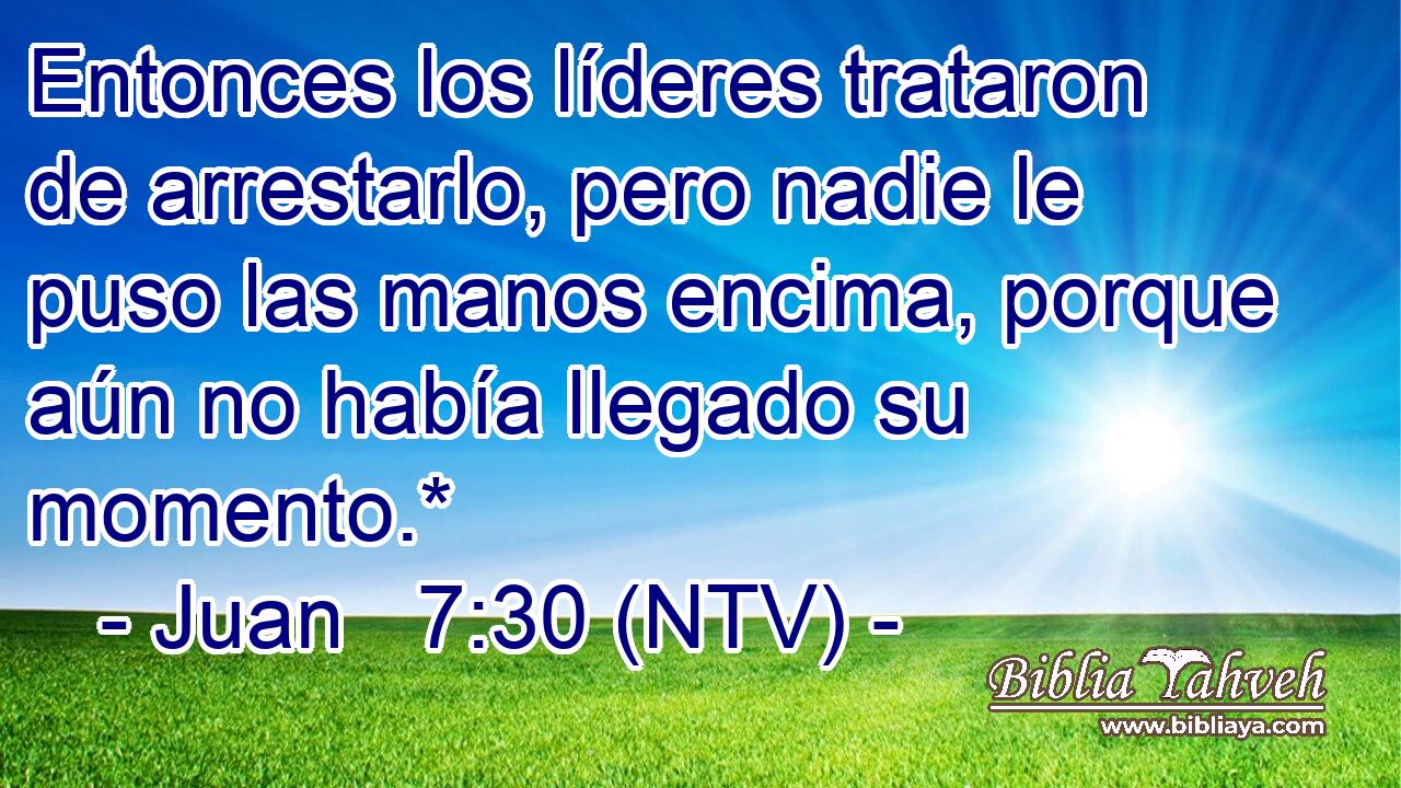 Entonces los líderes trataron de arrestarlo, pero nadie le puso las manos encima, porque aún no había llegado su momento.*