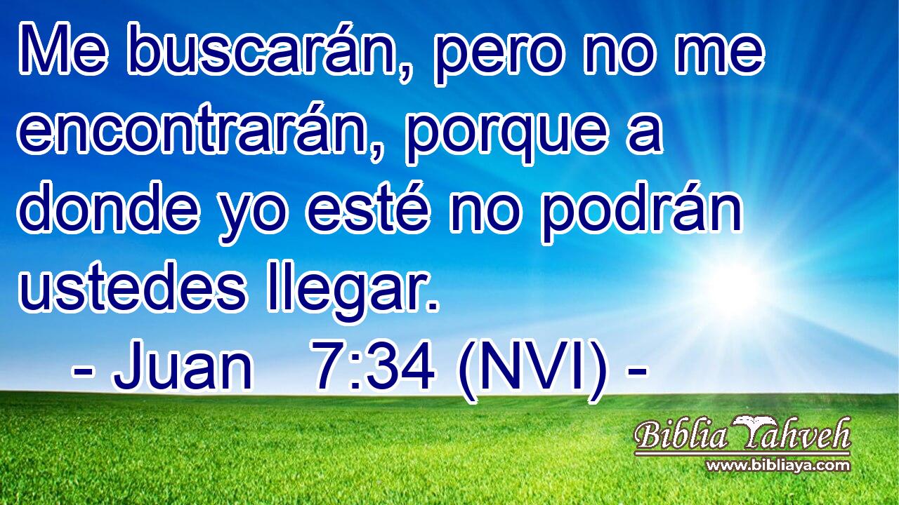  Me buscarán, pero no me encontrarán, porque a donde yo esté no podrán ustedes llegar. 