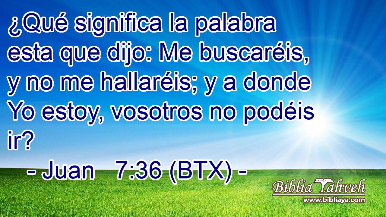 ¿Qué significa la palabra esta que dijo: Me buscaréis, y no me hallaréis; y a donde Yo estoy, vosotros no podéis ir?