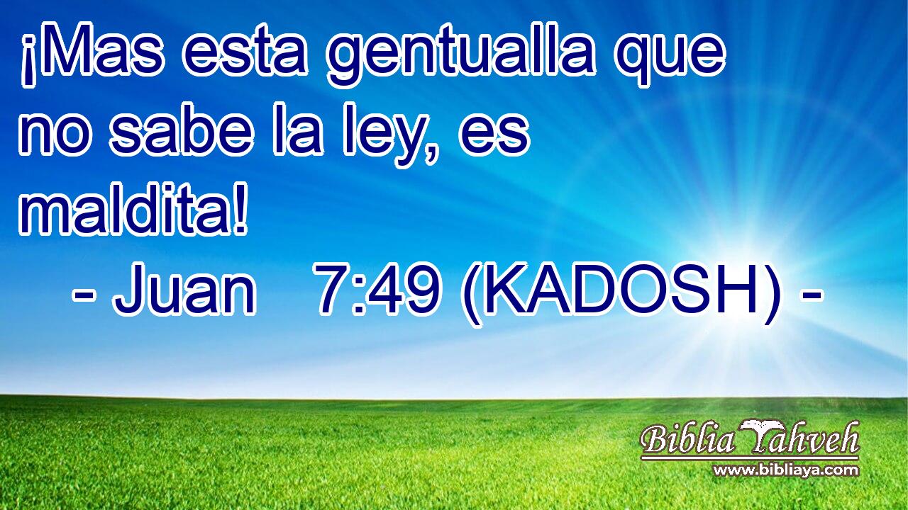  ¡Mas esta gentualla que no sabe la ley, es maldita! 