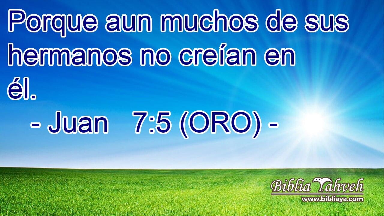  Porque aun muchos de sus hermanos no creían en él. 