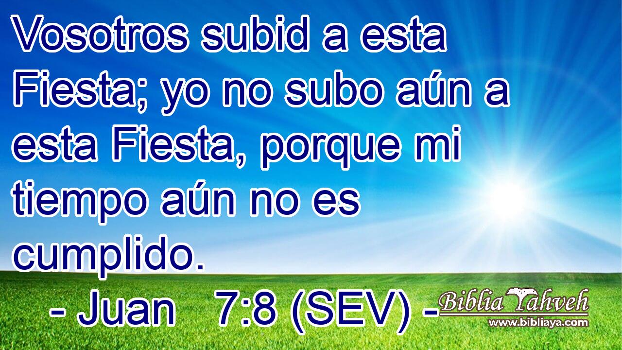 Vosotros subid a esta Fiesta; yo no subo aún a esta Fiesta, porque mi tiempo aún no es cumplido.