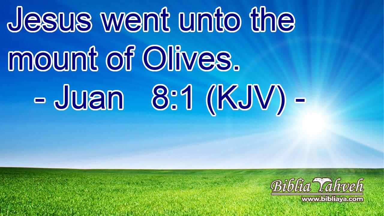 Jesus went unto the mount of Olives.