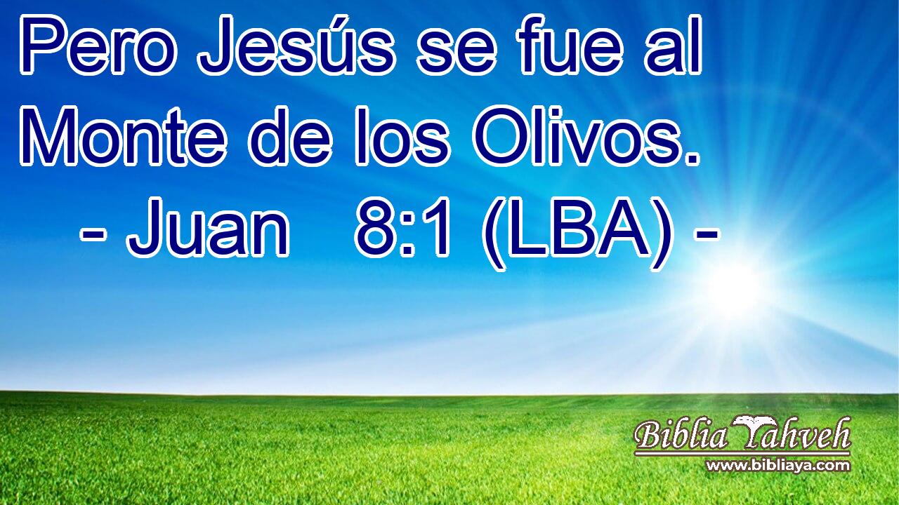 Pero Jesús se fue al Monte de los Olivos.
