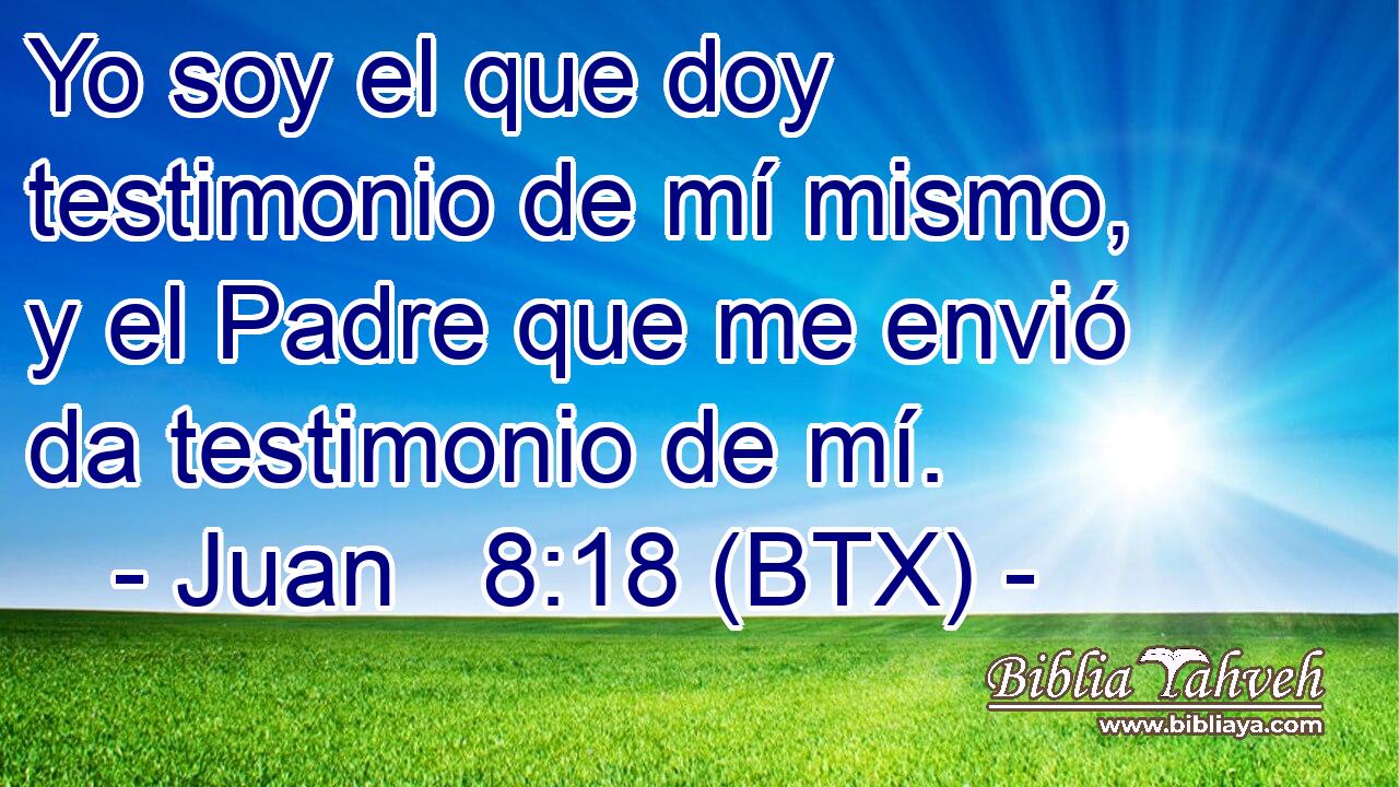 Yo soy el que doy testimonio de mí mismo, y el Padre que me envió da testimonio de mí.