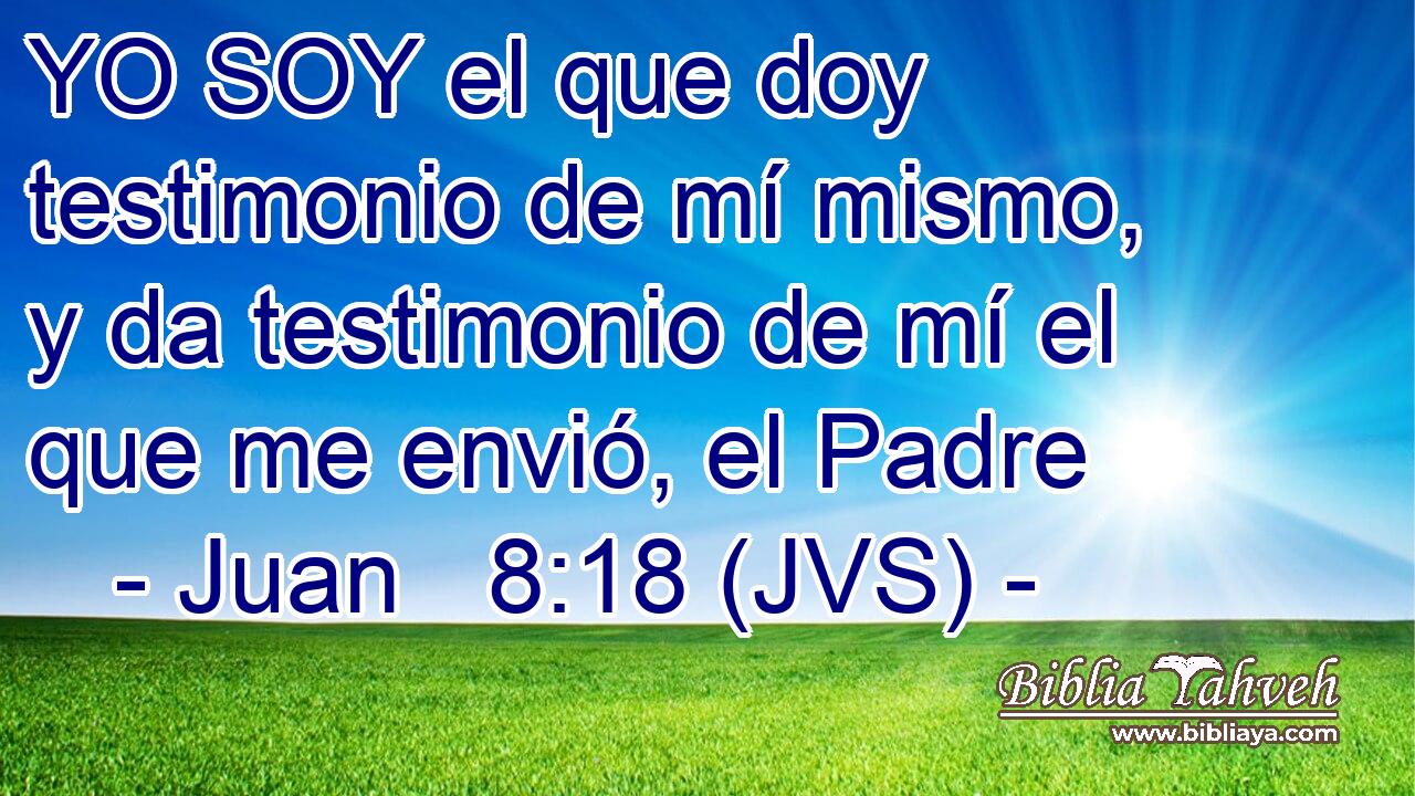 YO SOY el que doy testimonio de mí mismo, y da testimonio de mí el que me envió, el Padre