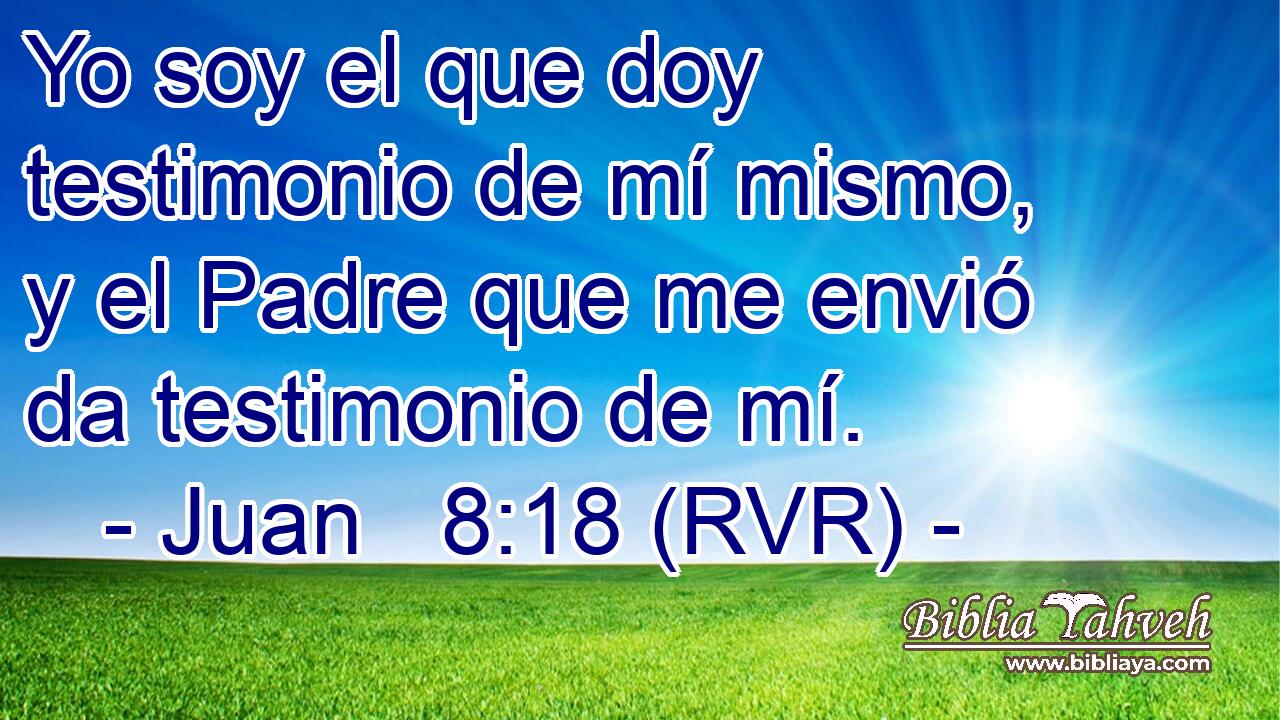 Yo soy el que doy testimonio de mí mismo, y el Padre que me envió da testimonio de mí.