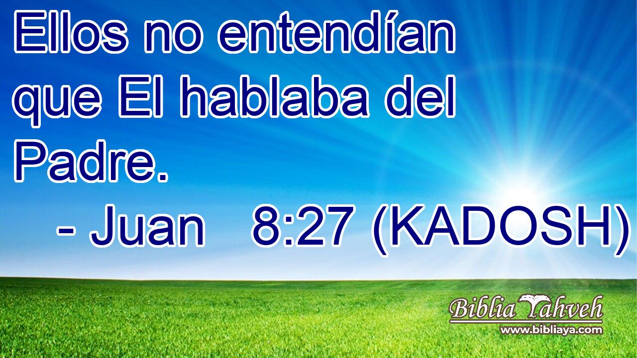  Ellos no entendían que El hablaba del Padre. 
