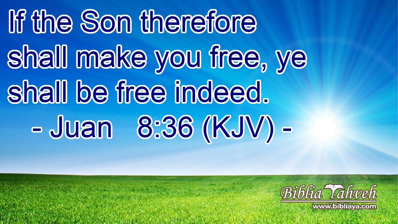 If the Son therefore shall make you free, ye shall be free indeed.