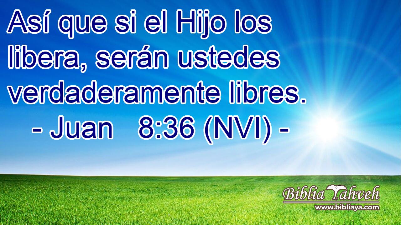 Así que si el Hijo los libera, serán ustedes verdaderamente libres. 
