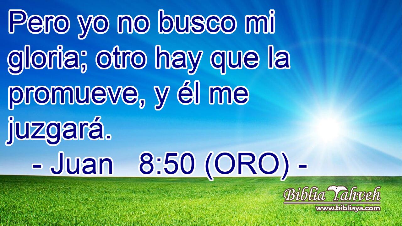  Pero yo no busco mi gloria; otro hay que la promueve, y él me juzgará. 