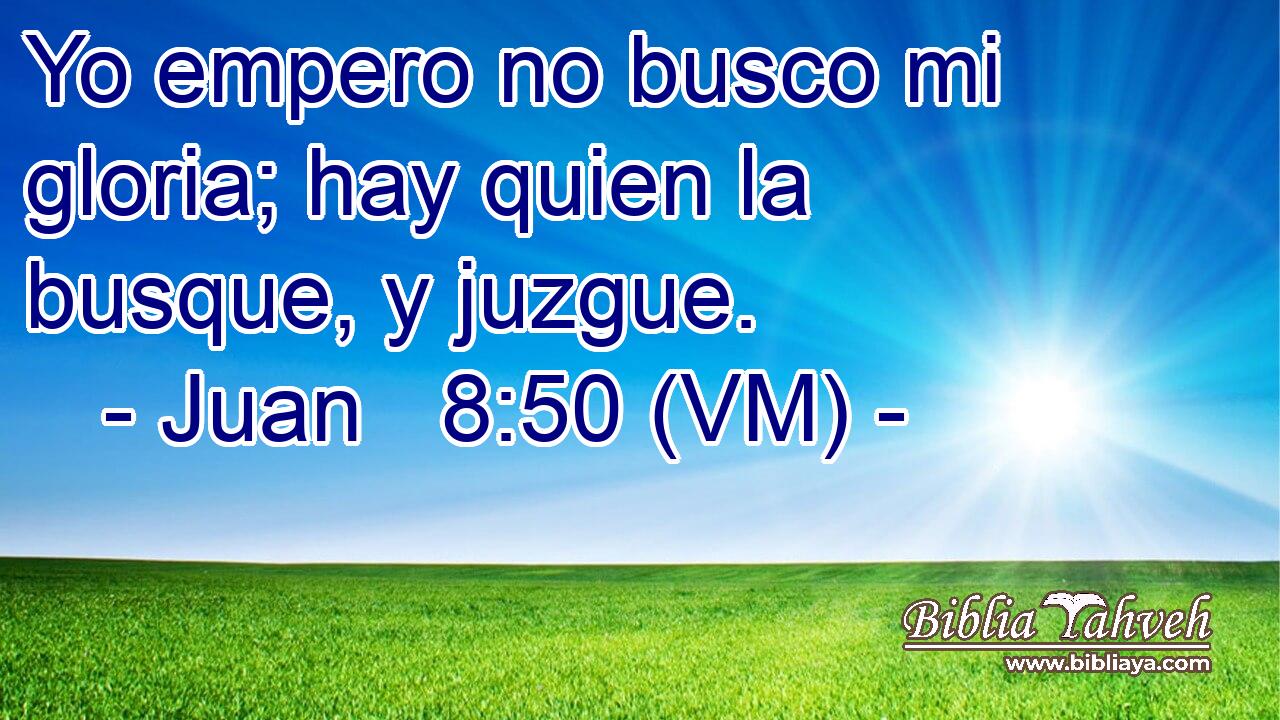  Yo empero no busco mi gloria; hay quien la busque, y juzgue. 
