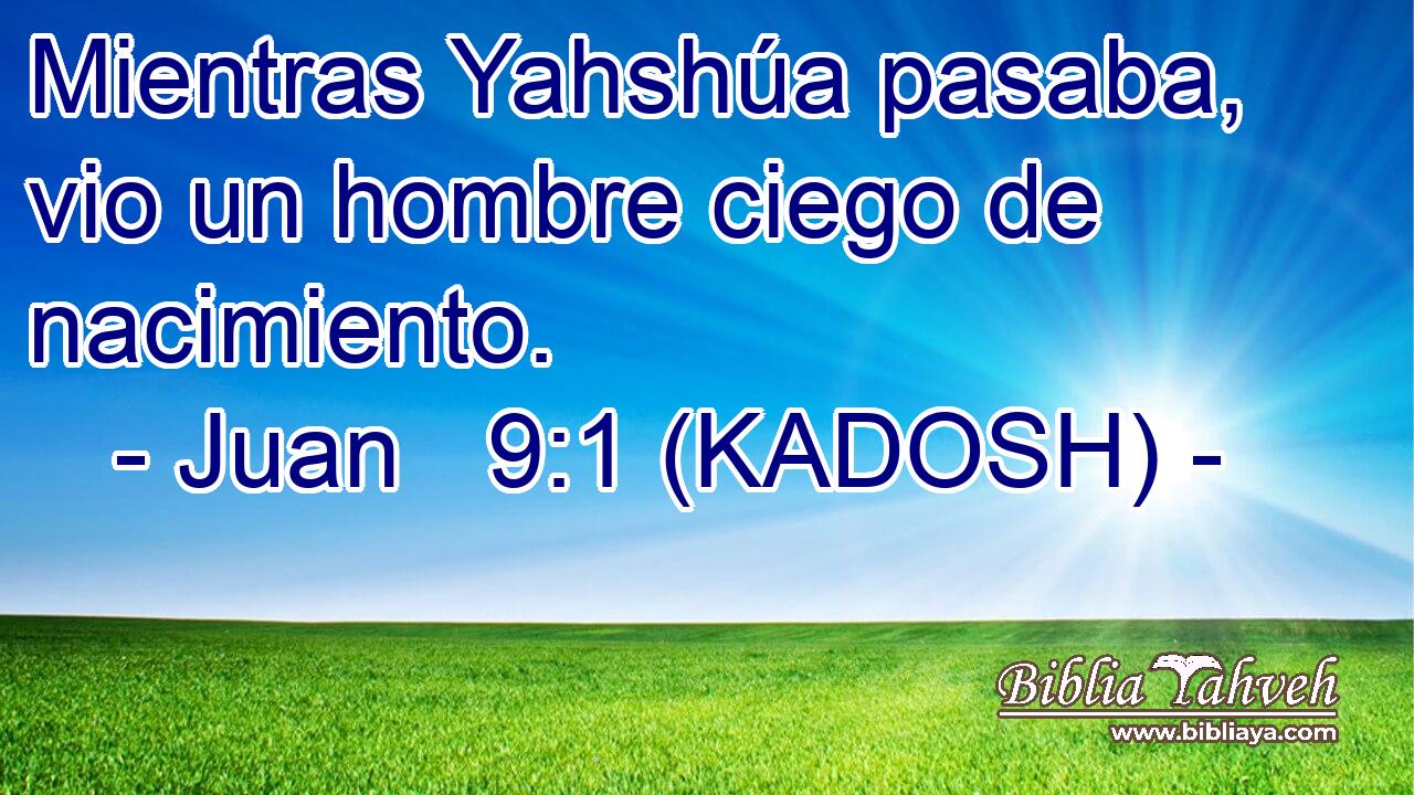  Mientras Yahshúa pasaba, vio un hombre ciego de nacimiento. 