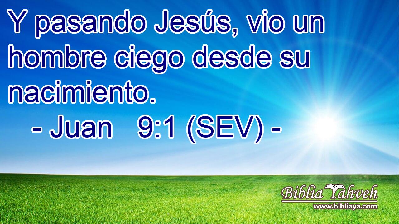 Y pasando Jesús, vio un hombre ciego desde su nacimiento.