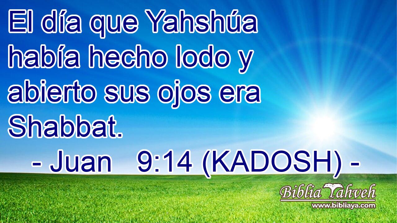  El día que Yahshúa había hecho lodo y abierto sus ojos era Shabbat. 