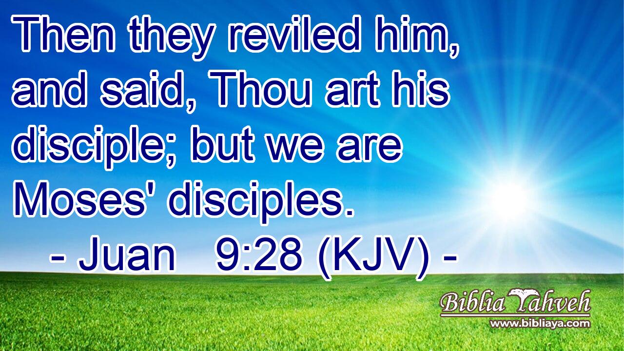Then they reviled him, and said, Thou art his disciple; but we are Moses' disciples.