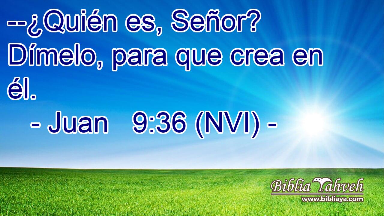  --¿Quién es, Señor? Dímelo, para que crea en él. 
