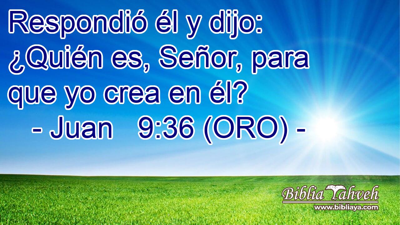  Respondió él y dijo: ¿Quién es, Señor, para que yo crea en él? 