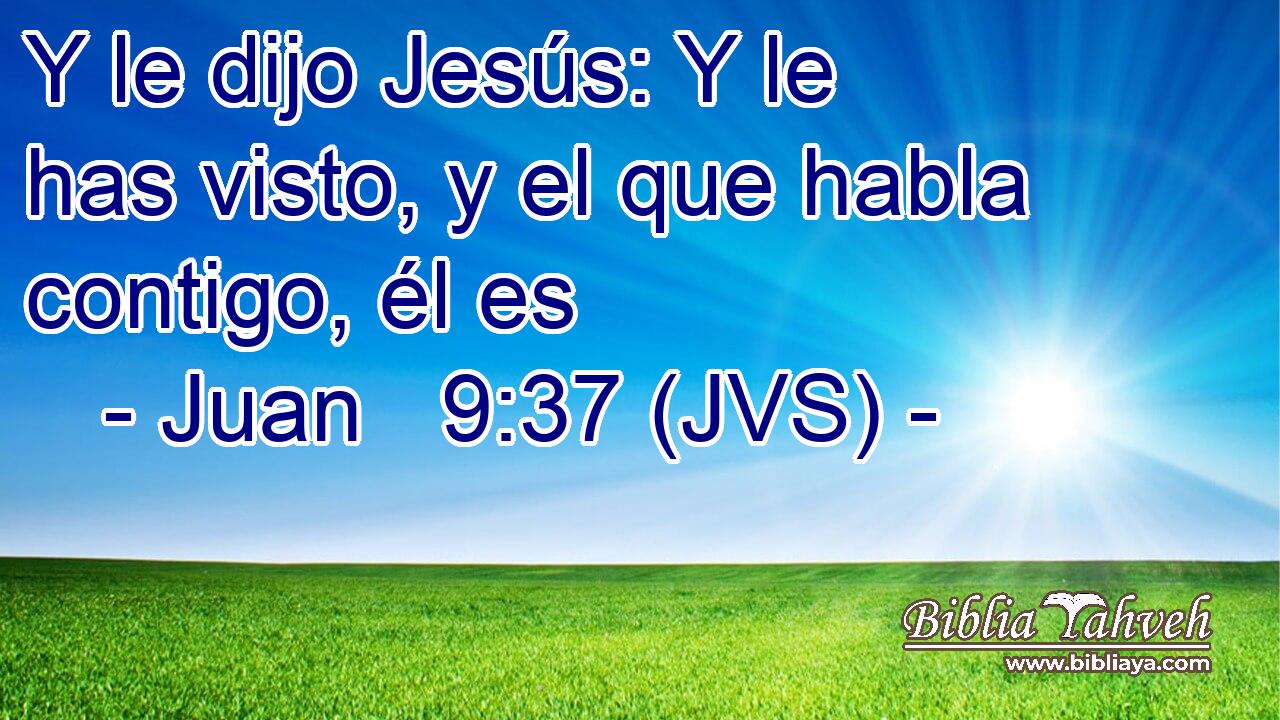 Y le dijo Jesús: Y le has visto, y el que habla contigo, él es