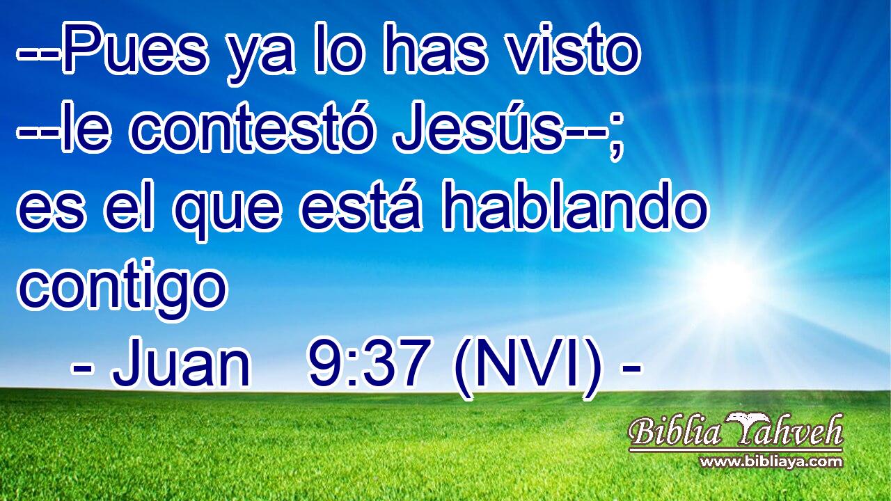  --Pues ya lo has visto --le contestó Jesús--; es el que está hablando contigo 