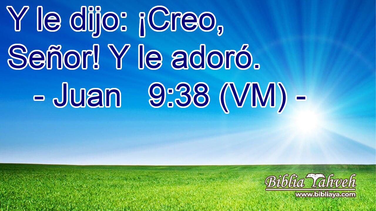  Y le dijo: ¡Creo, Señor! Y le adoró. 